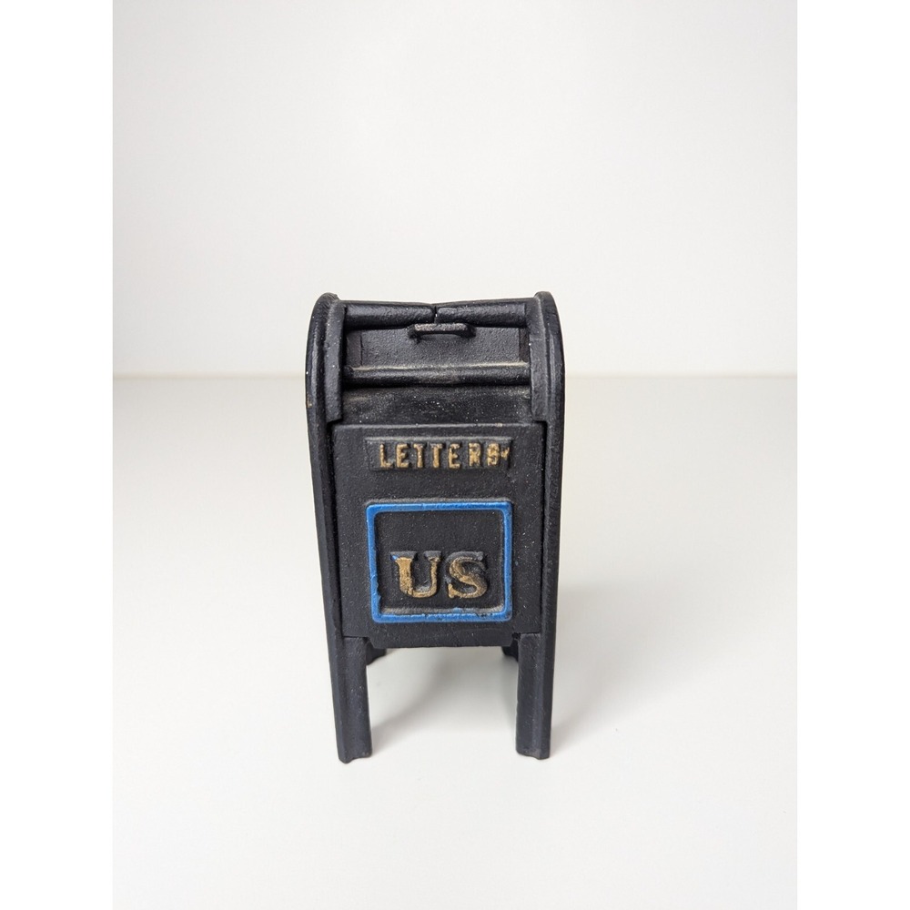 Cast Iron U.S. Mail Box Vintage Coin Bank 5.25"